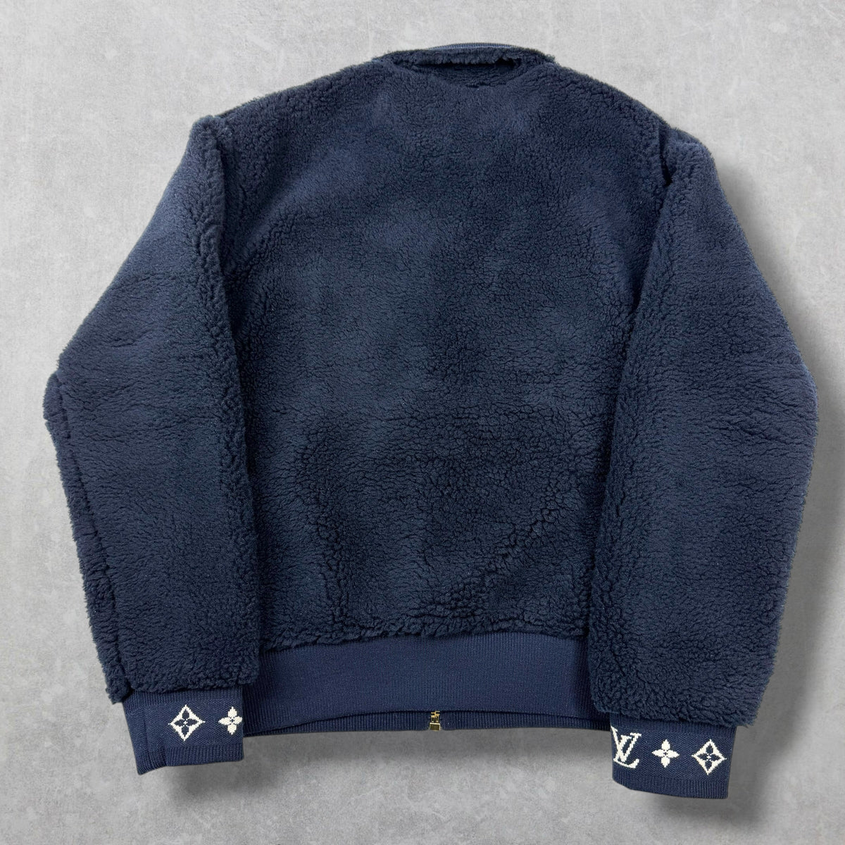 Louis Vuitton Leather Patch Fleece Blouson L