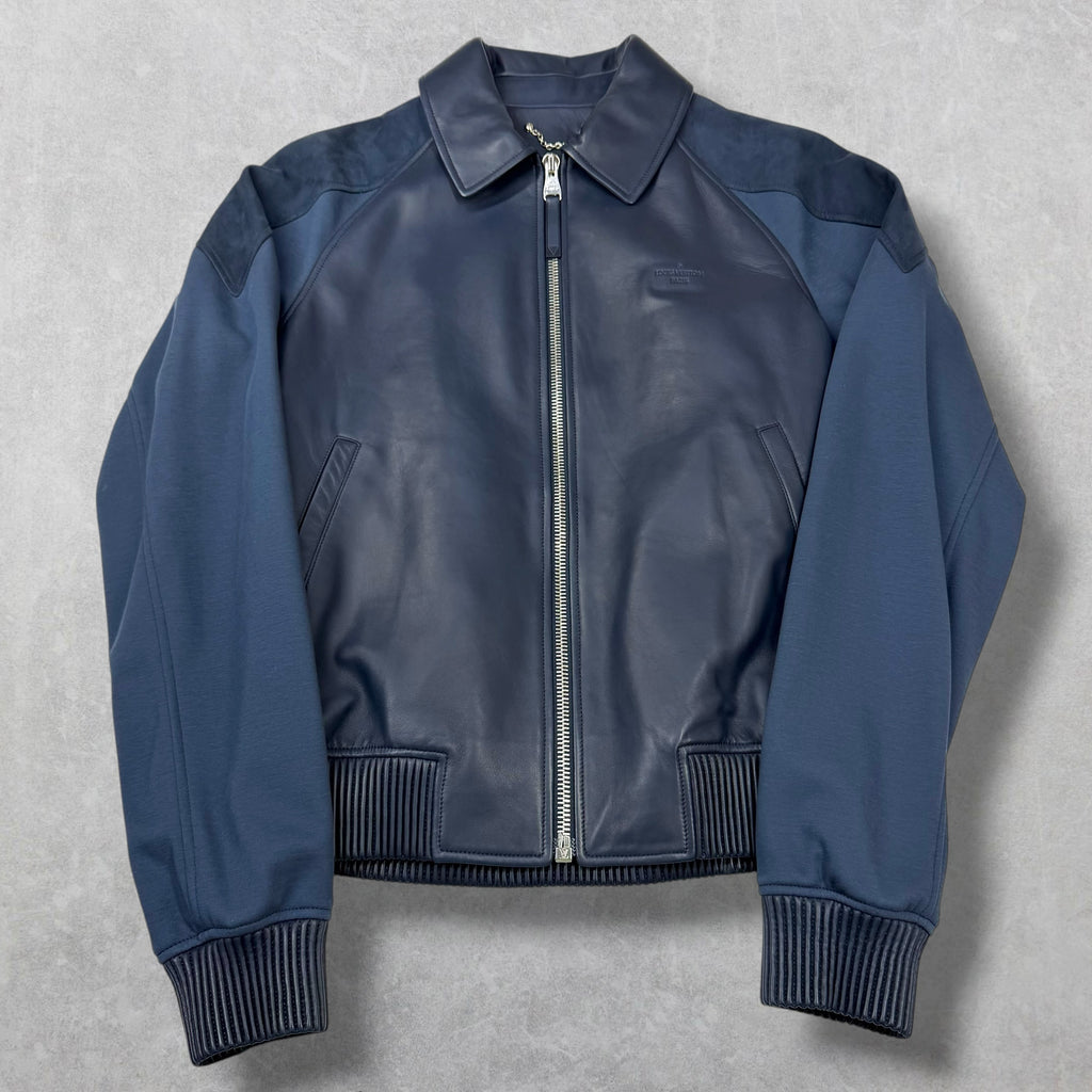 Louis Vuitton Mixed Media Lambskin Bomber Jacket 46 (S)