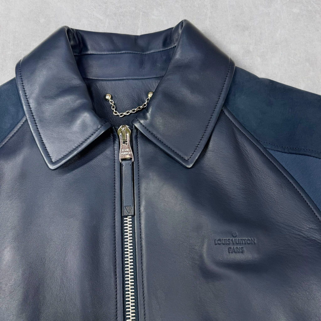 Louis Vuitton Mixed Media Lambskin Bomber Jacket 46 (S)