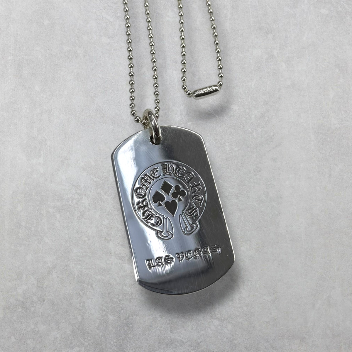 Chrome Hearts Las Vegas Dog Tag w/ Ball Chain