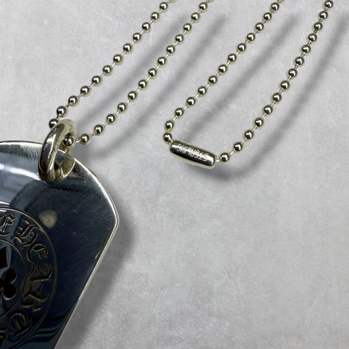 Chrome Hearts Las Vegas Dog Tag w/ Ball Chain