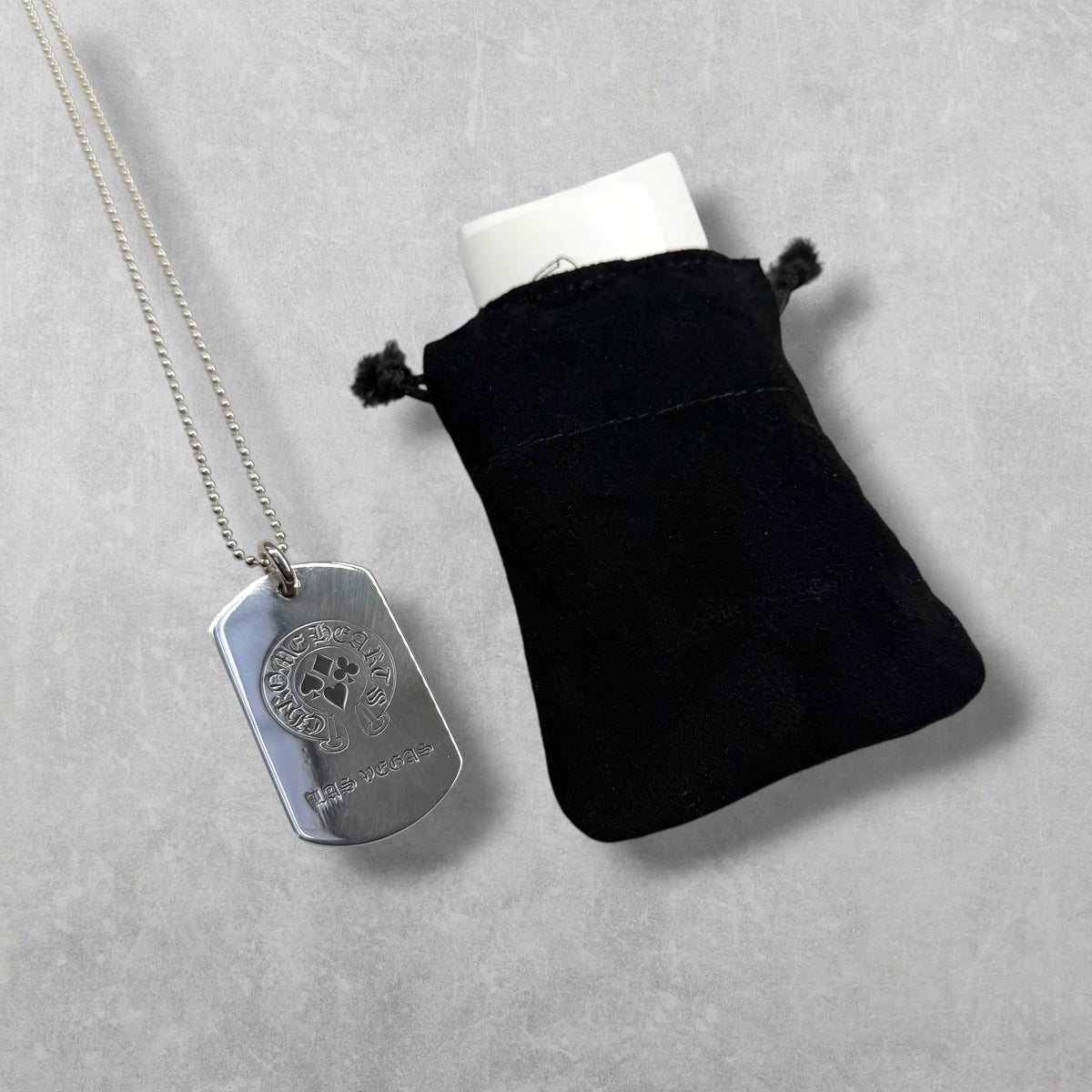Chrome Hearts Las Vegas Dog Tag w/ Ball Chain