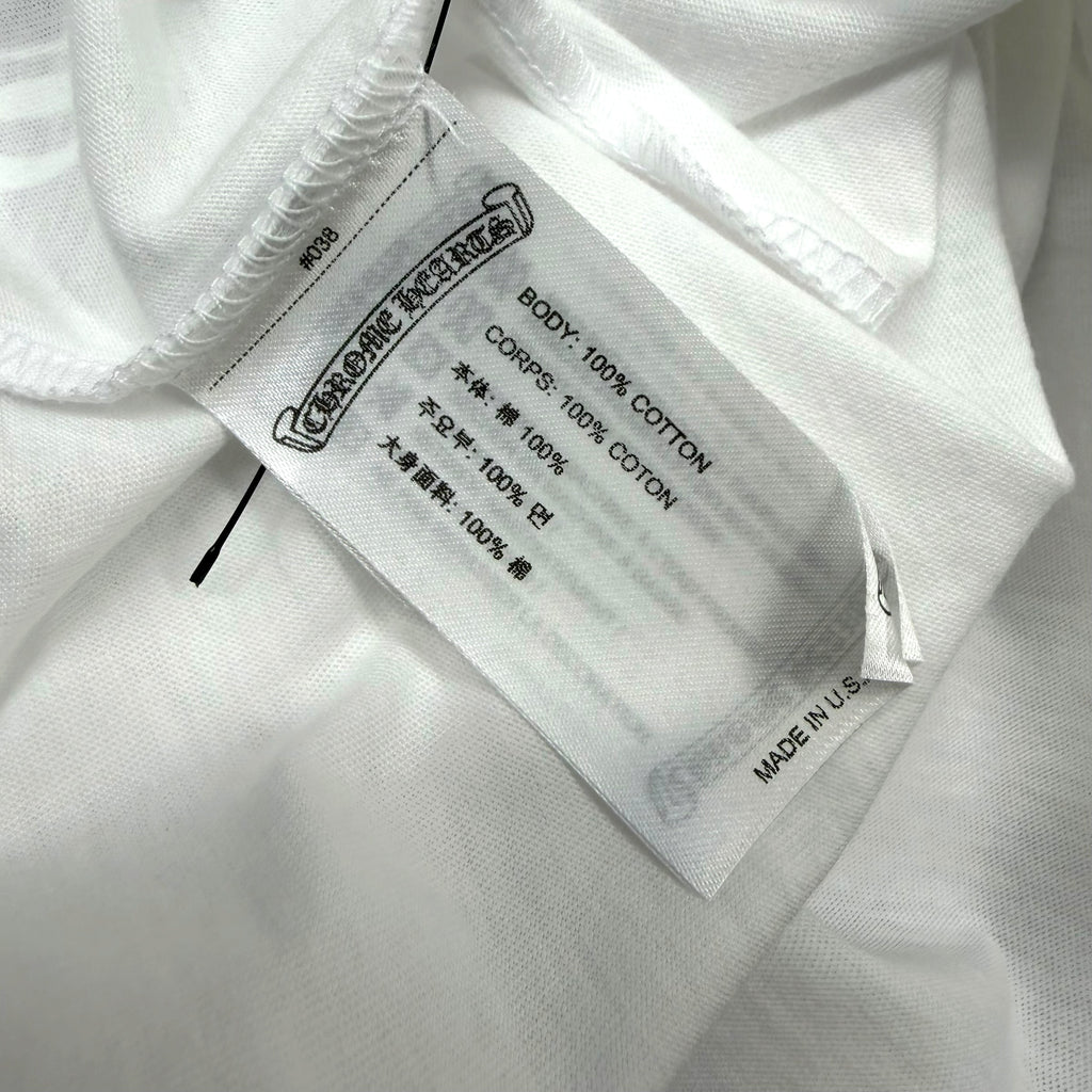 Chrome Hearts Script Logo USA L/S White Tee XL