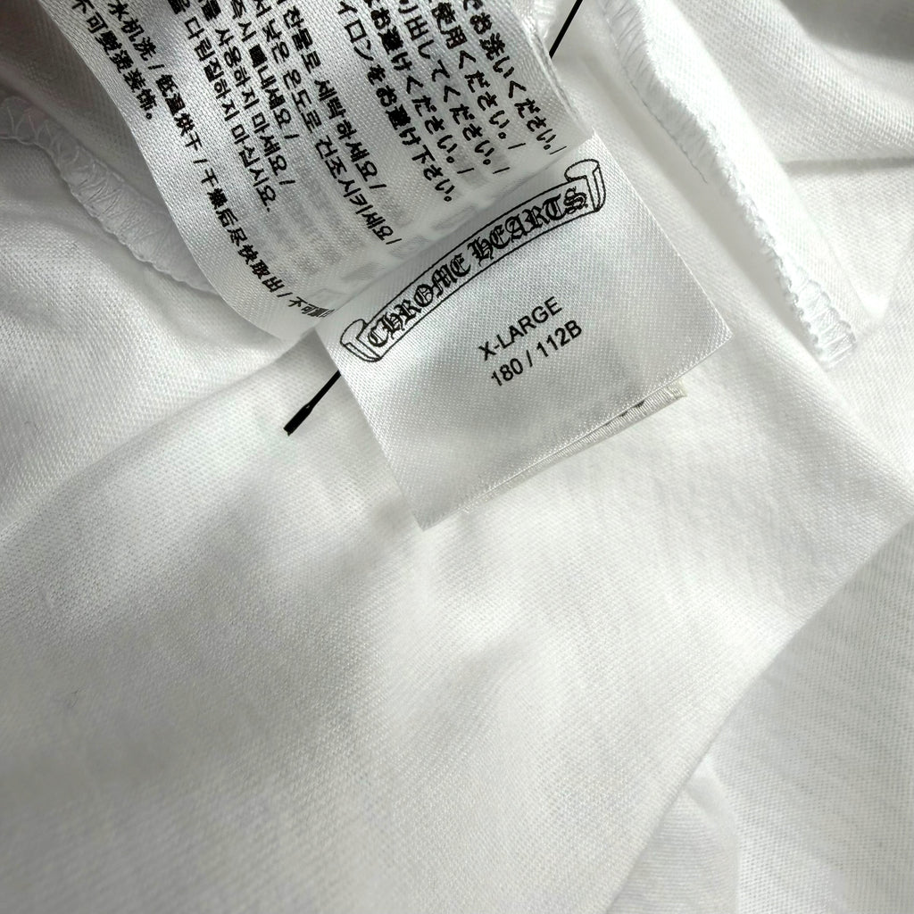 Chrome Hearts Script Logo USA L/S White Tee XL
