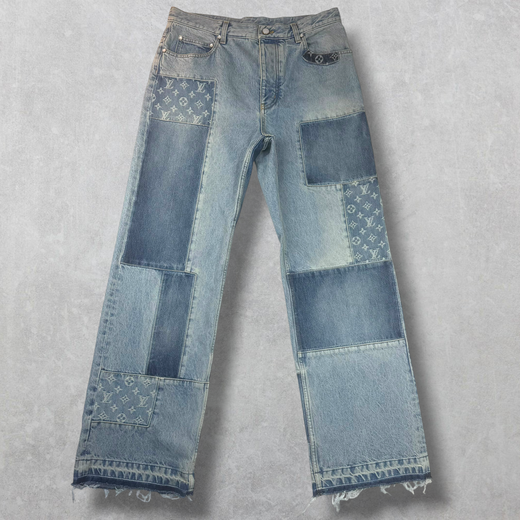 Louis Vuitton Signature Patchwork Denim Pants 32