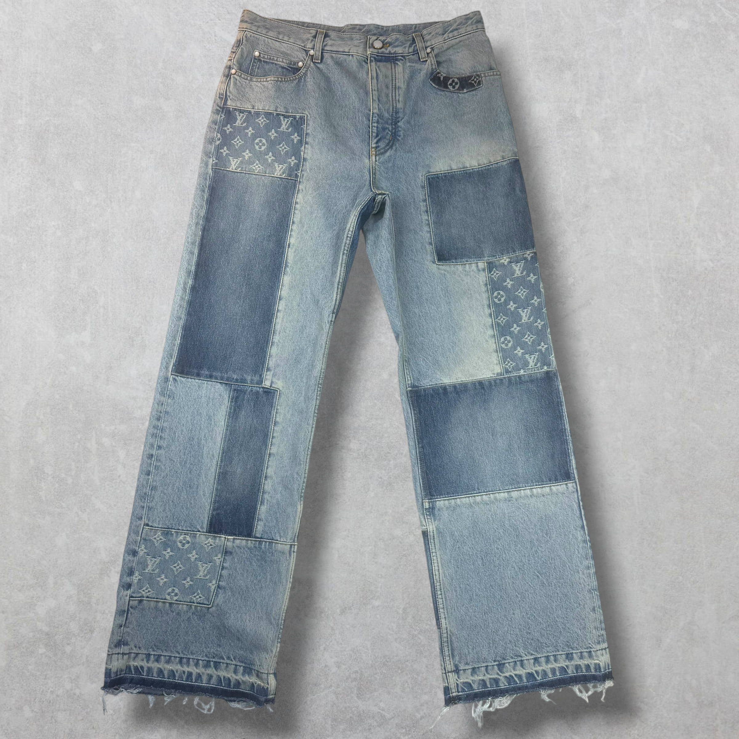 Louis Vuitton Signature Patchwork Denim Pants 32