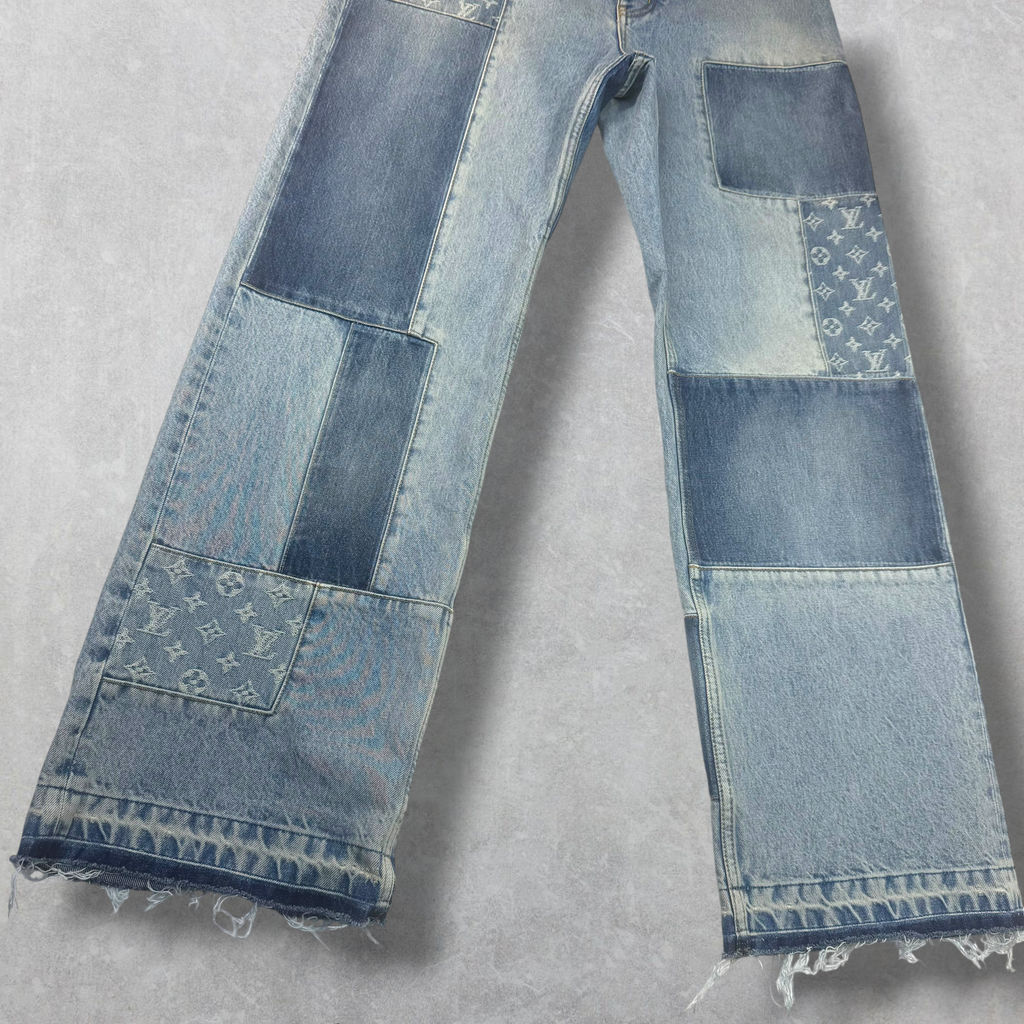 Louis Vuitton Signature Patchwork Denim Pants 32