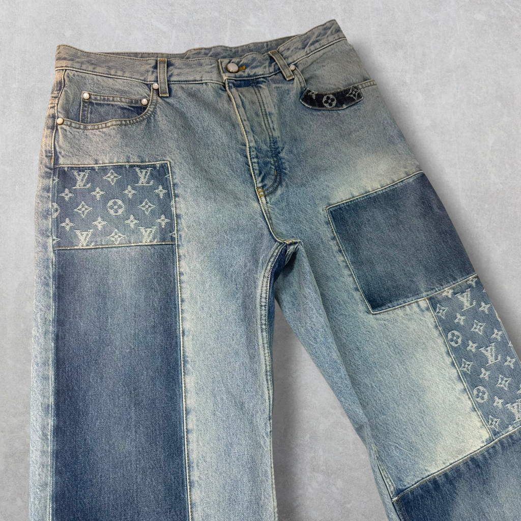 Louis Vuitton Signature Patchwork Denim Pants 32