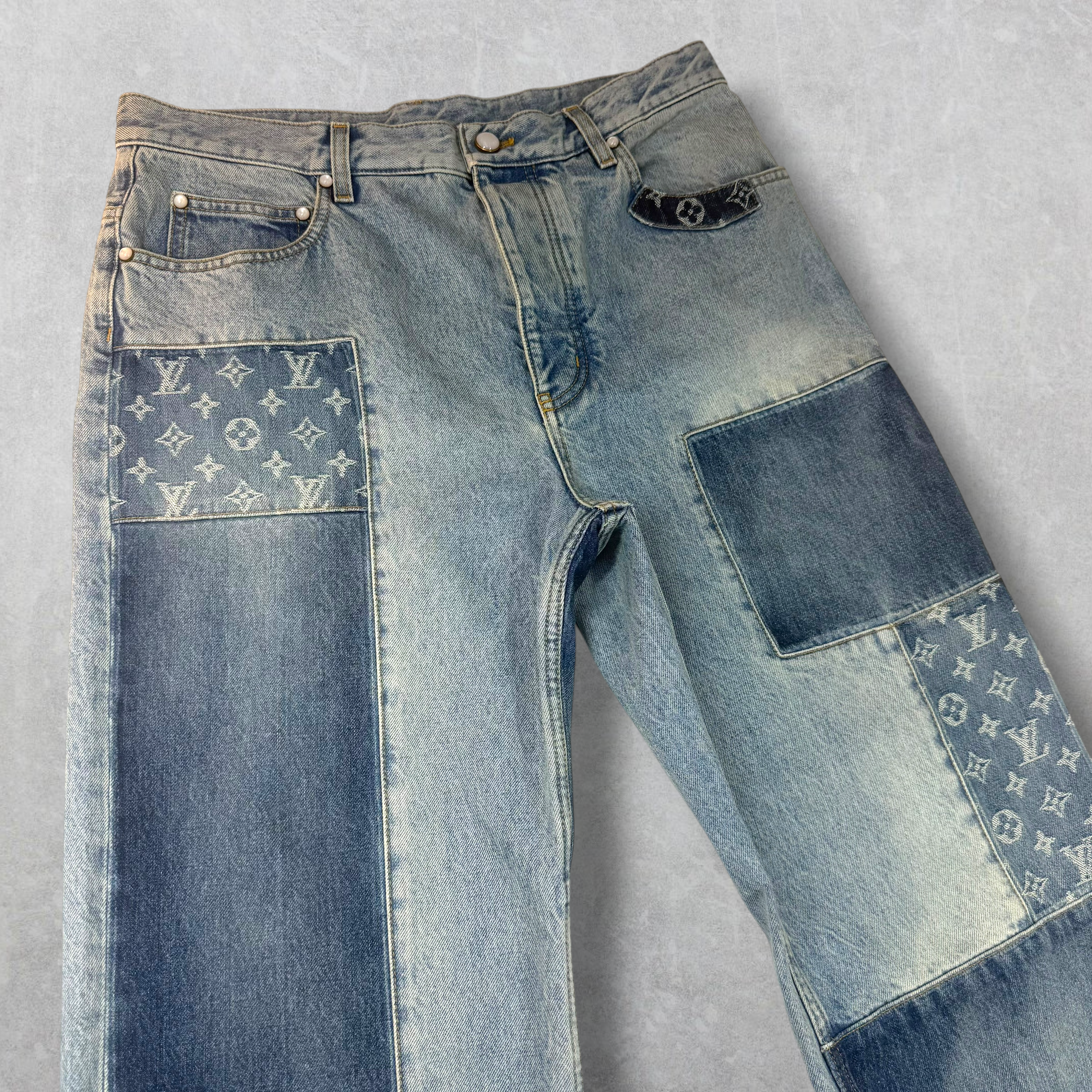 Louis Vuitton Signature Patchwork Denim Pants 32