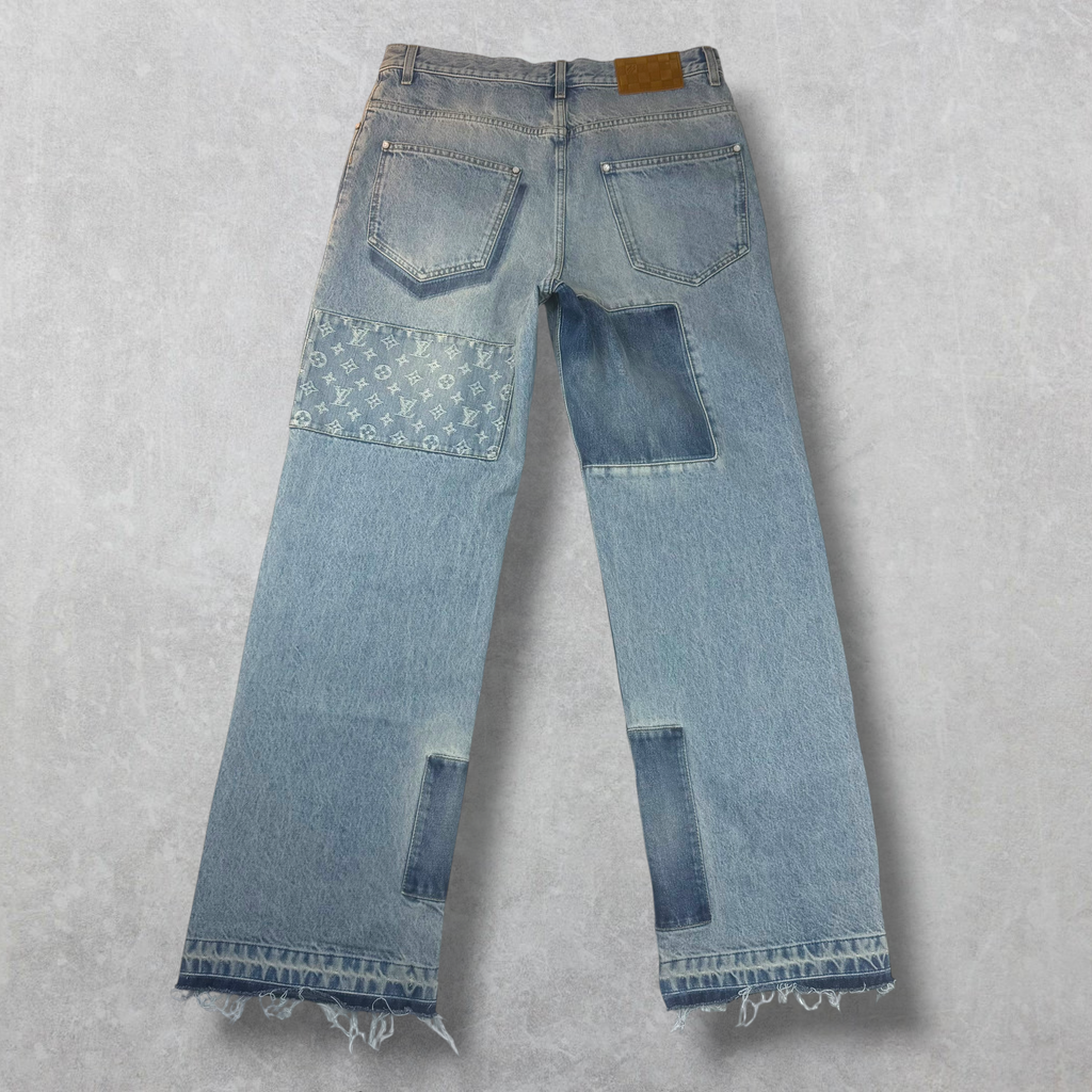 Louis Vuitton Signature Patchwork Denim Pants 32