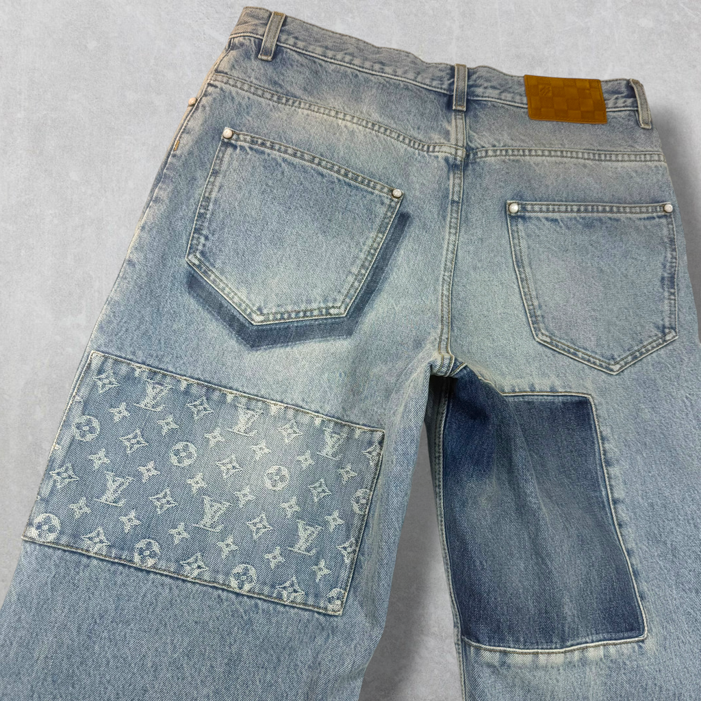 Louis Vuitton Signature Patchwork Denim Pants 32