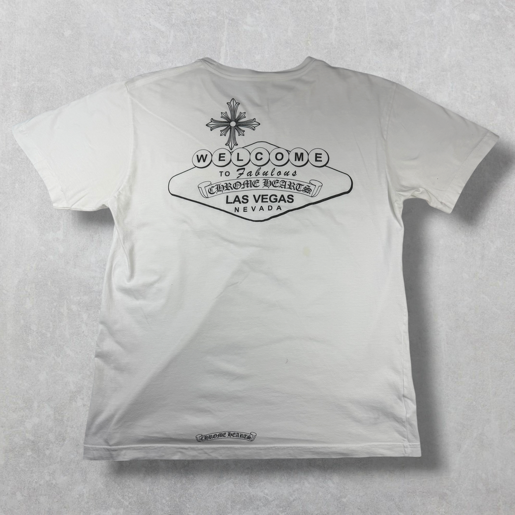Chrome Hearts White Welcome To Vegas Tee L