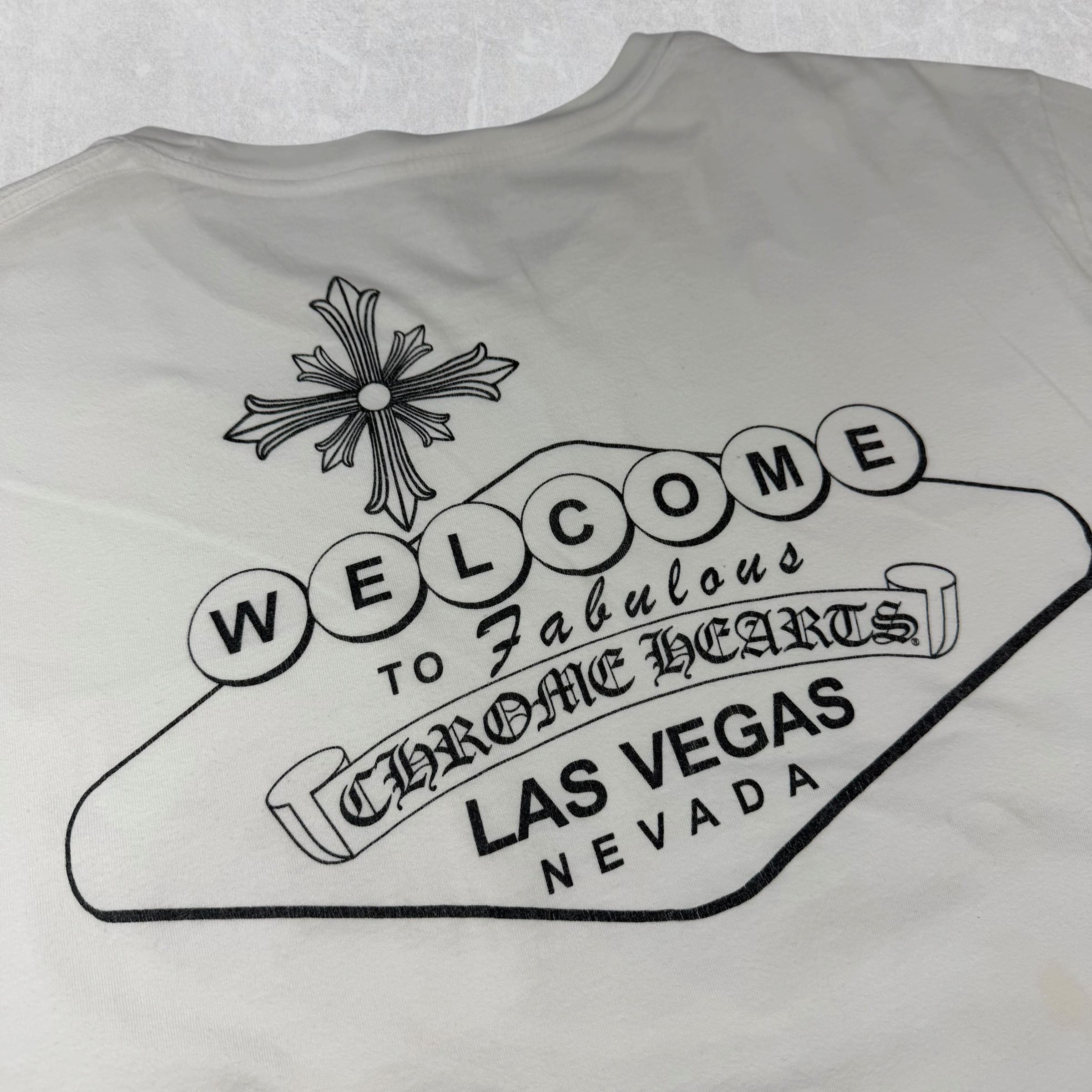 Chrome Hearts White Welcome To Vegas Tee L