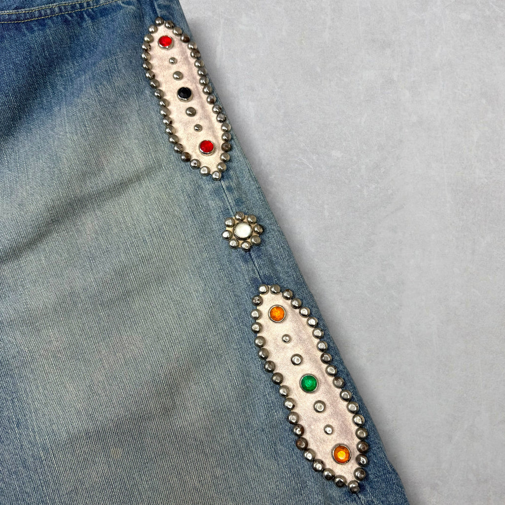 Kapital Studded Remake 14oz Denim Shorts 36