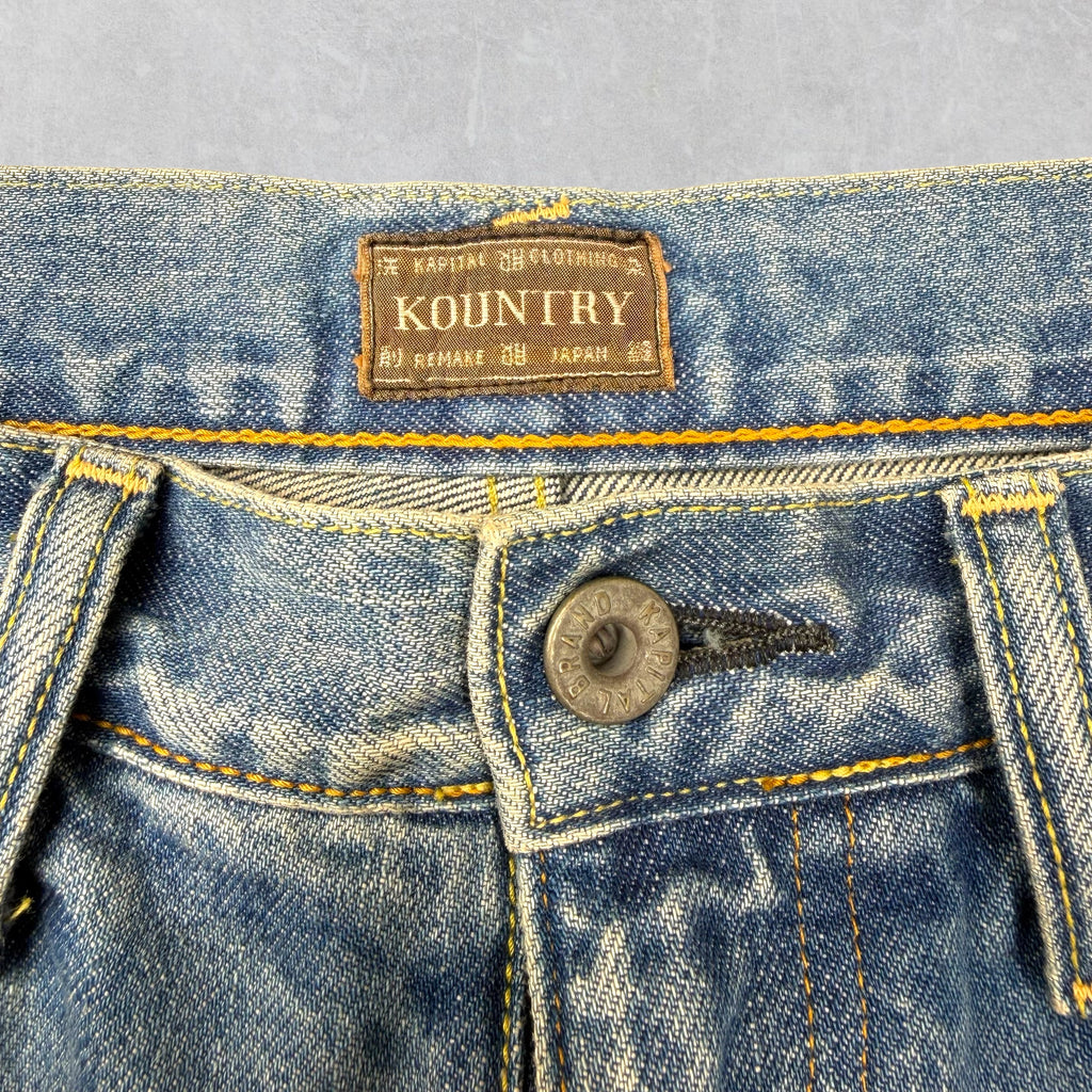 Kapital Studded Remake 14oz Denim Shorts 36