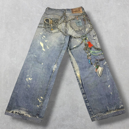 Acne Studios 1981 Splatter Keychain Loose Fit Jeans 31
