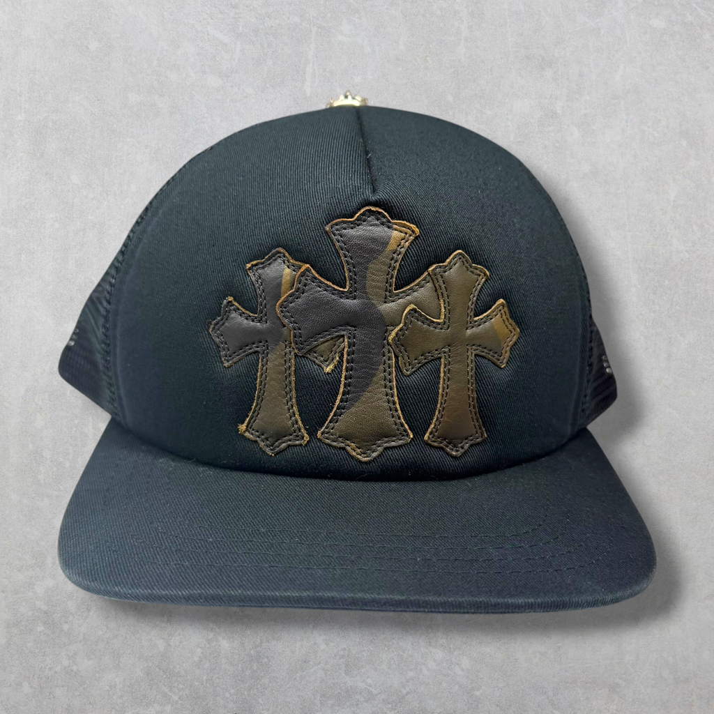 Chrome Hearts Camo Cemetery Cross Patch Trucker