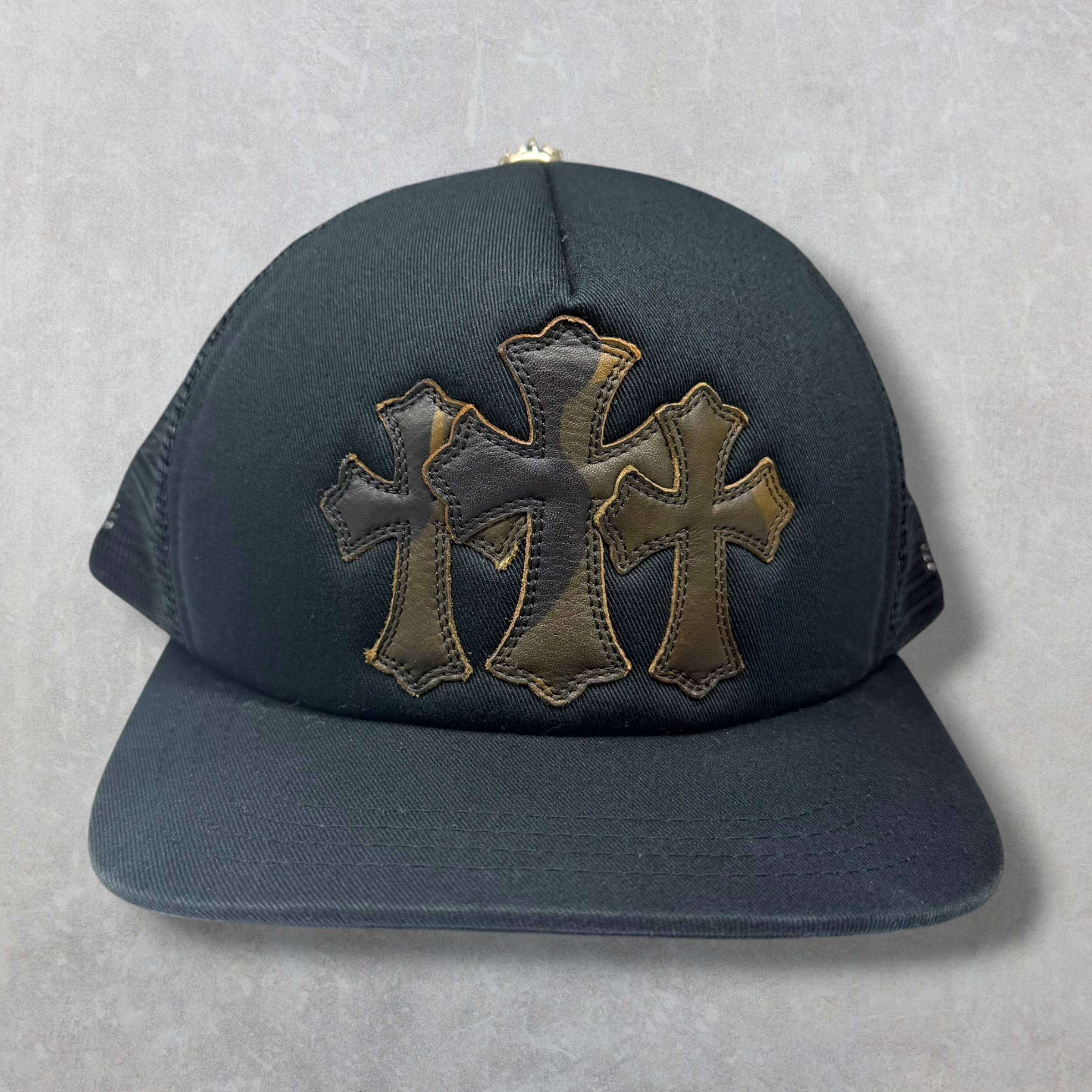 Chrome Hearts Camo Cemetery Cross Patch Trucker