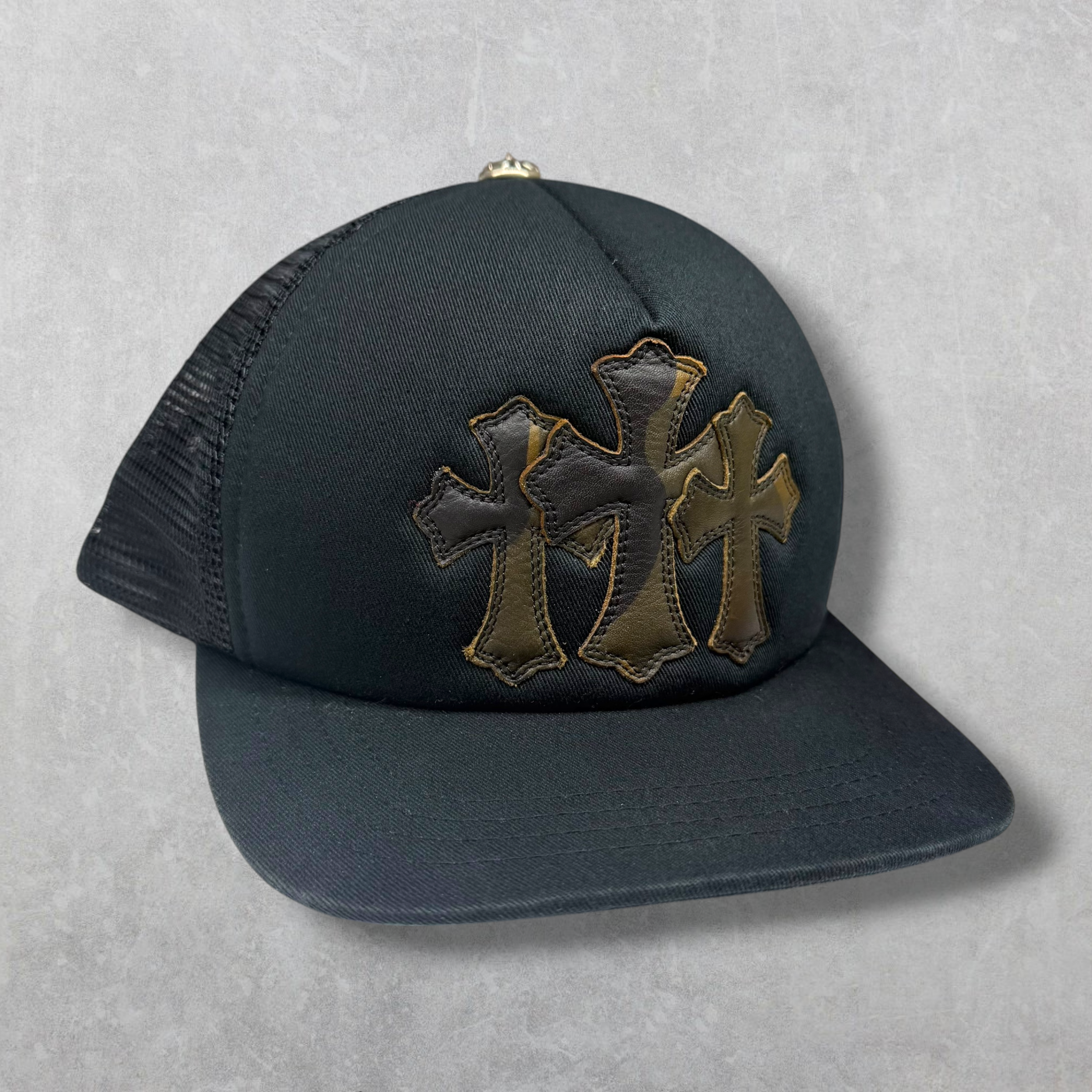 Chrome Hearts Camo Cemetery Cross Patch Trucker