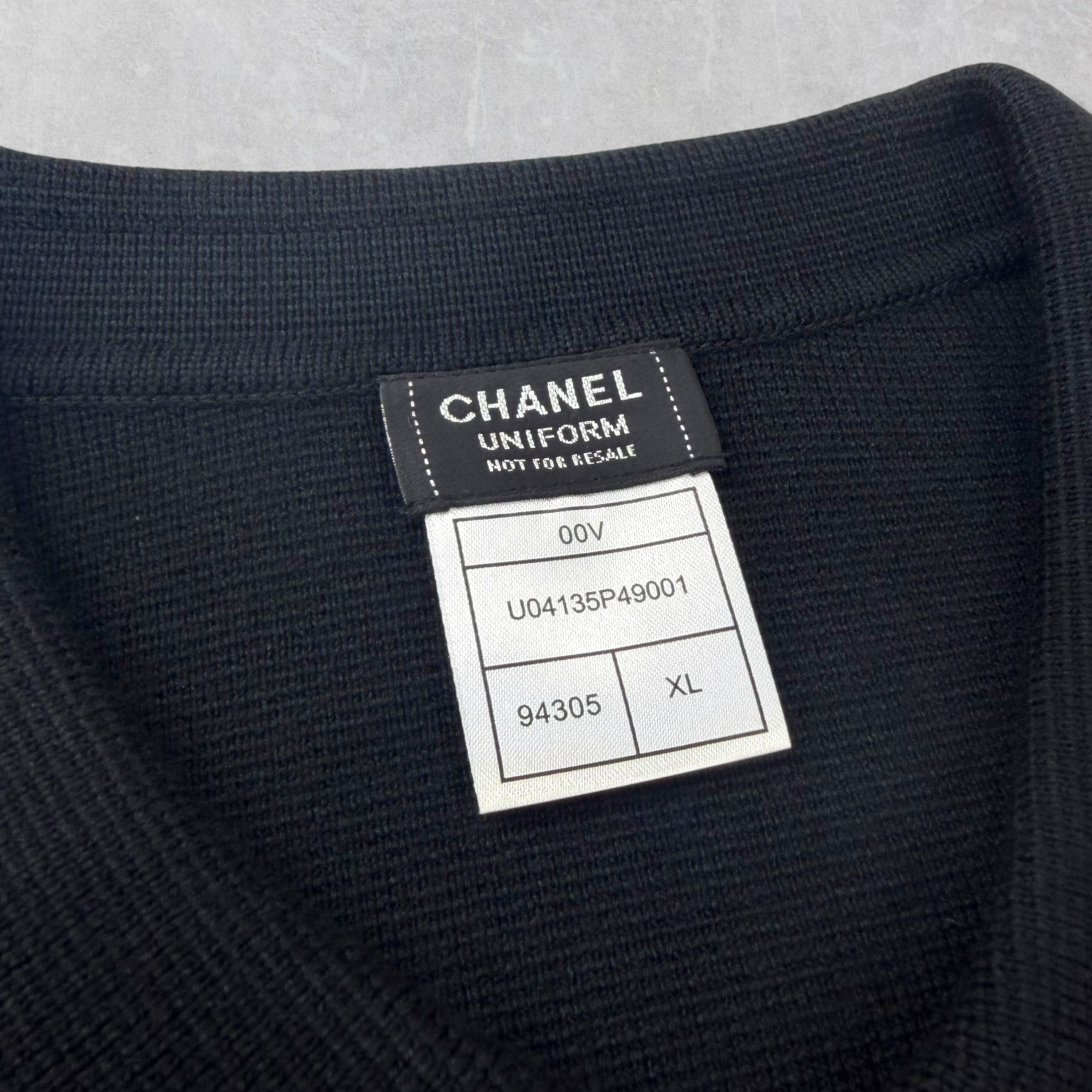 Chanel Uniform Double Pocket Zip Up Knit XL (M)