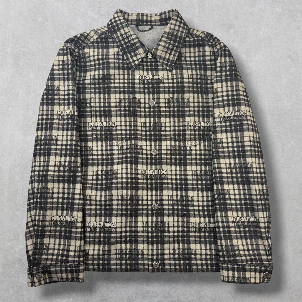 Louis Vuitton Plaid Logo Shirt Jacket 52 (L)