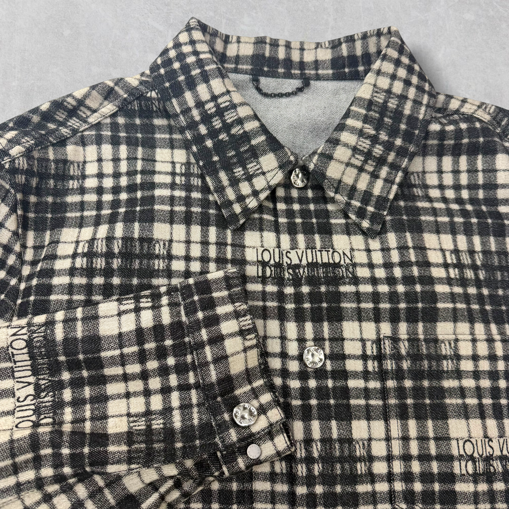 Louis Vuitton Plaid Logo Shirt Jacket 52 (L)