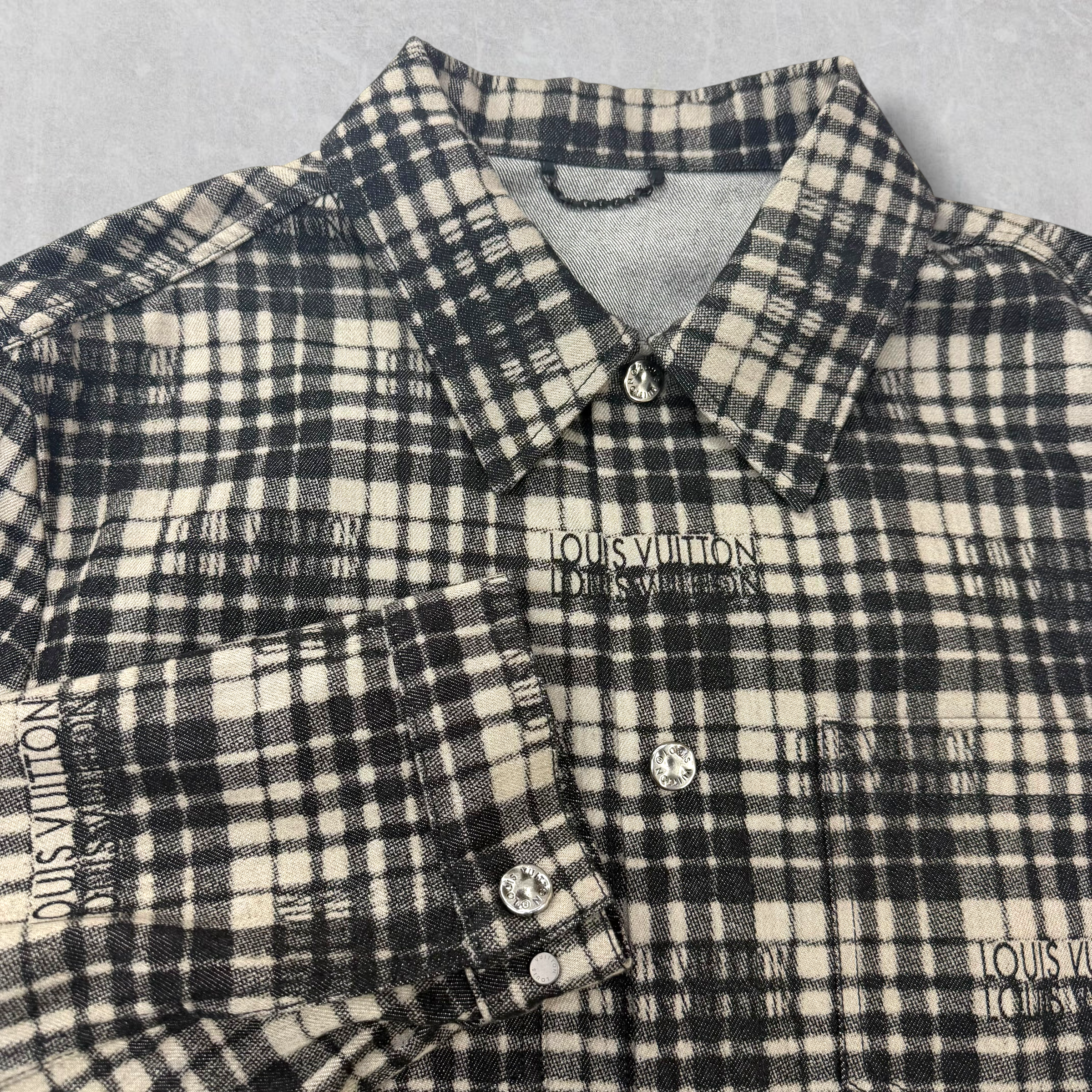Louis Vuitton Plaid Logo Shirt Jacket 52 (L)