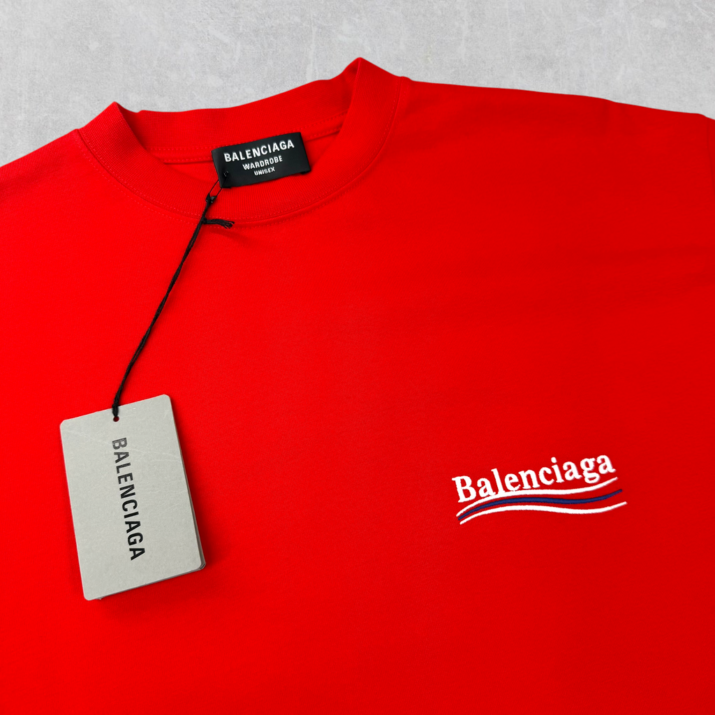 Balenciaga Political Campaign Embroidered Logo Oversized Tee XS (XL)