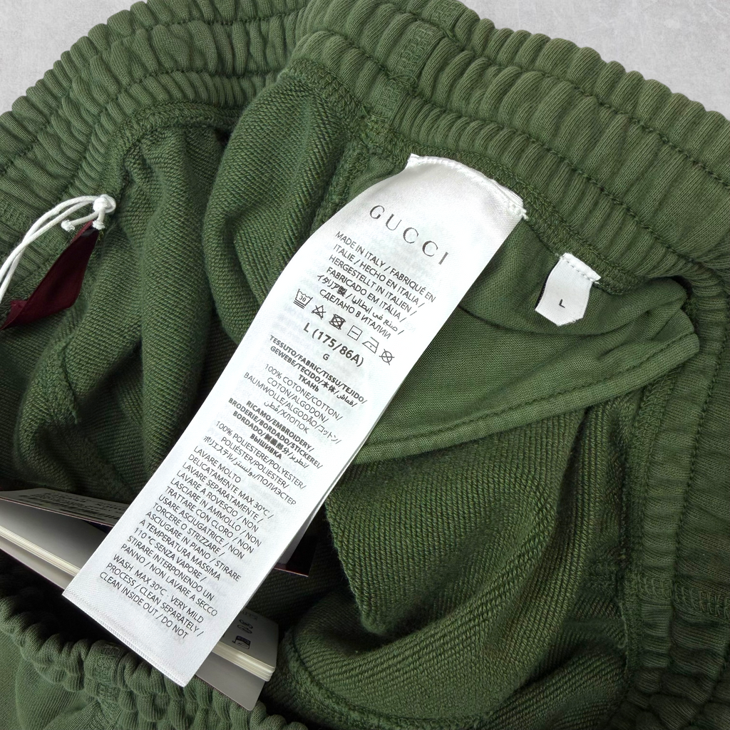 Gucci Interlocking GG Logo Sweatpants Green L