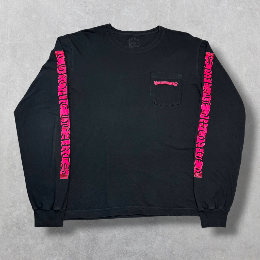 Chrome Hearts Neon Pink Stripe L/S L