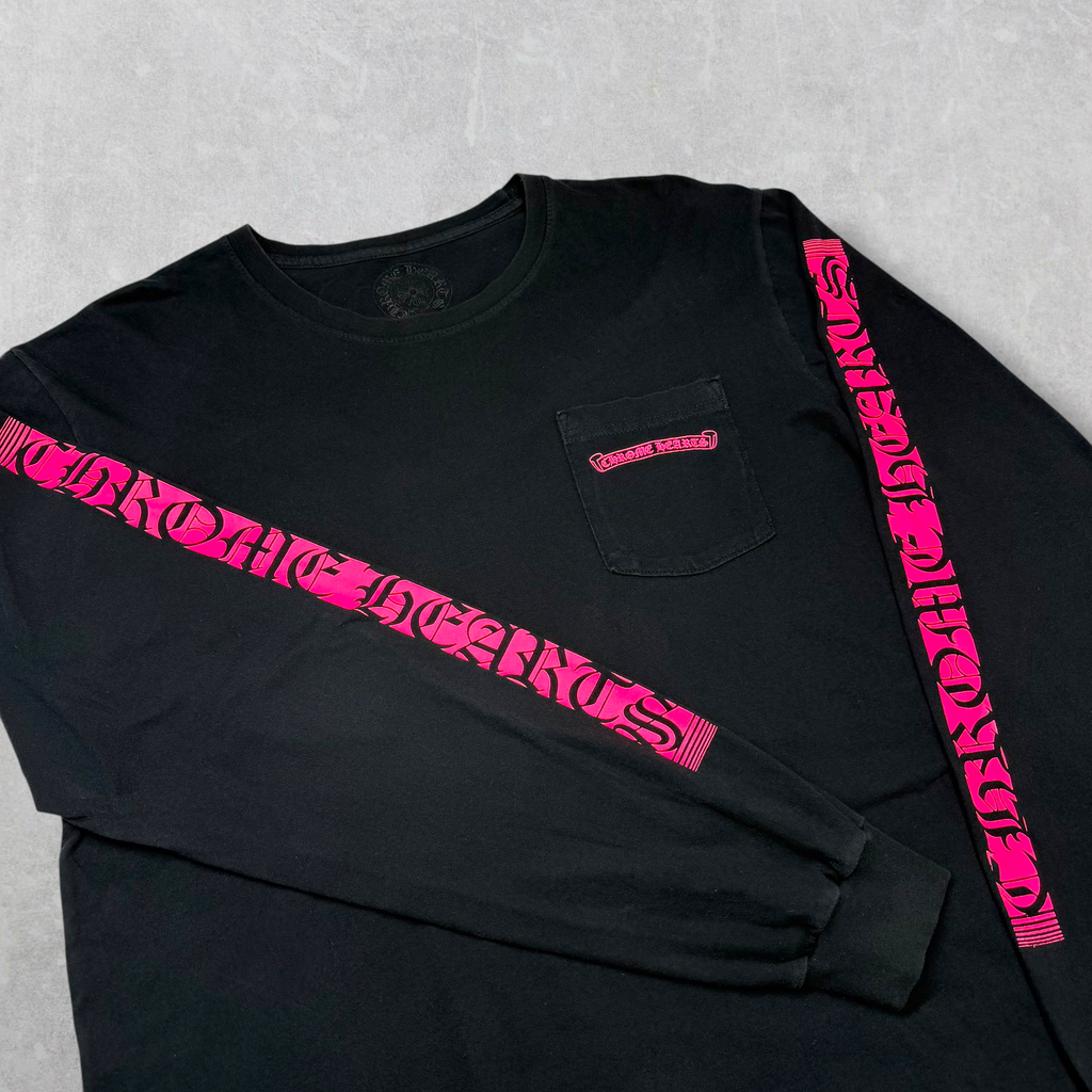Chrome Hearts Neon Pink Stripe L/S L