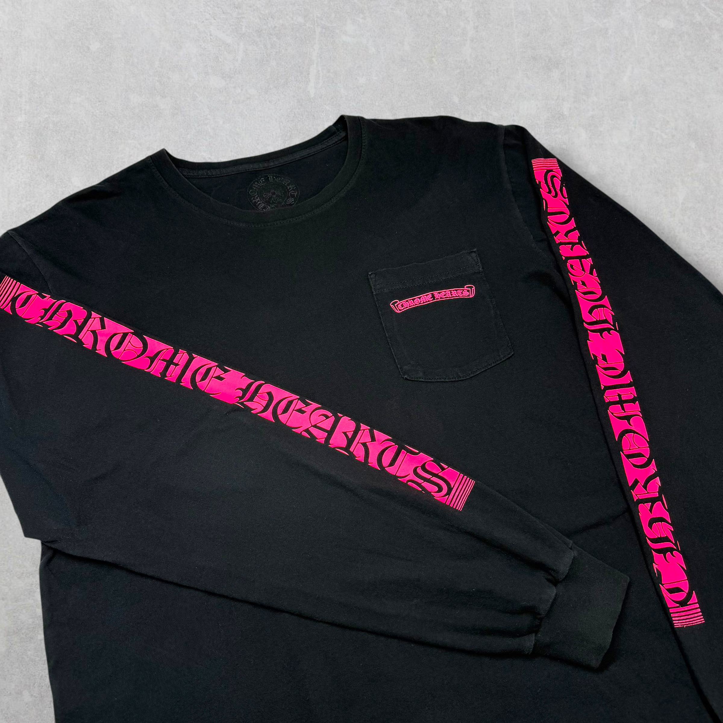 Chrome Hearts Neon Pink Stripe L/S L