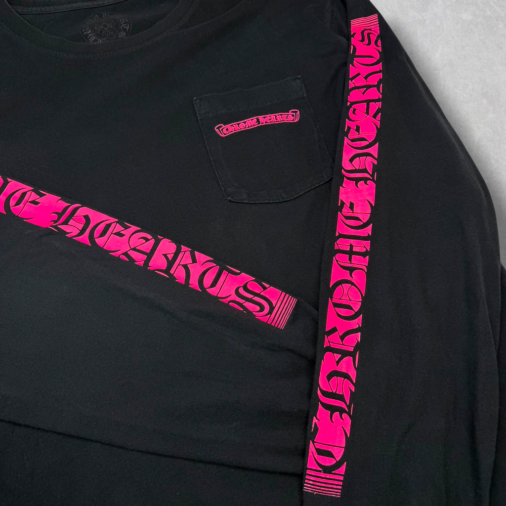 Chrome Hearts Neon Pink Stripe L/S L