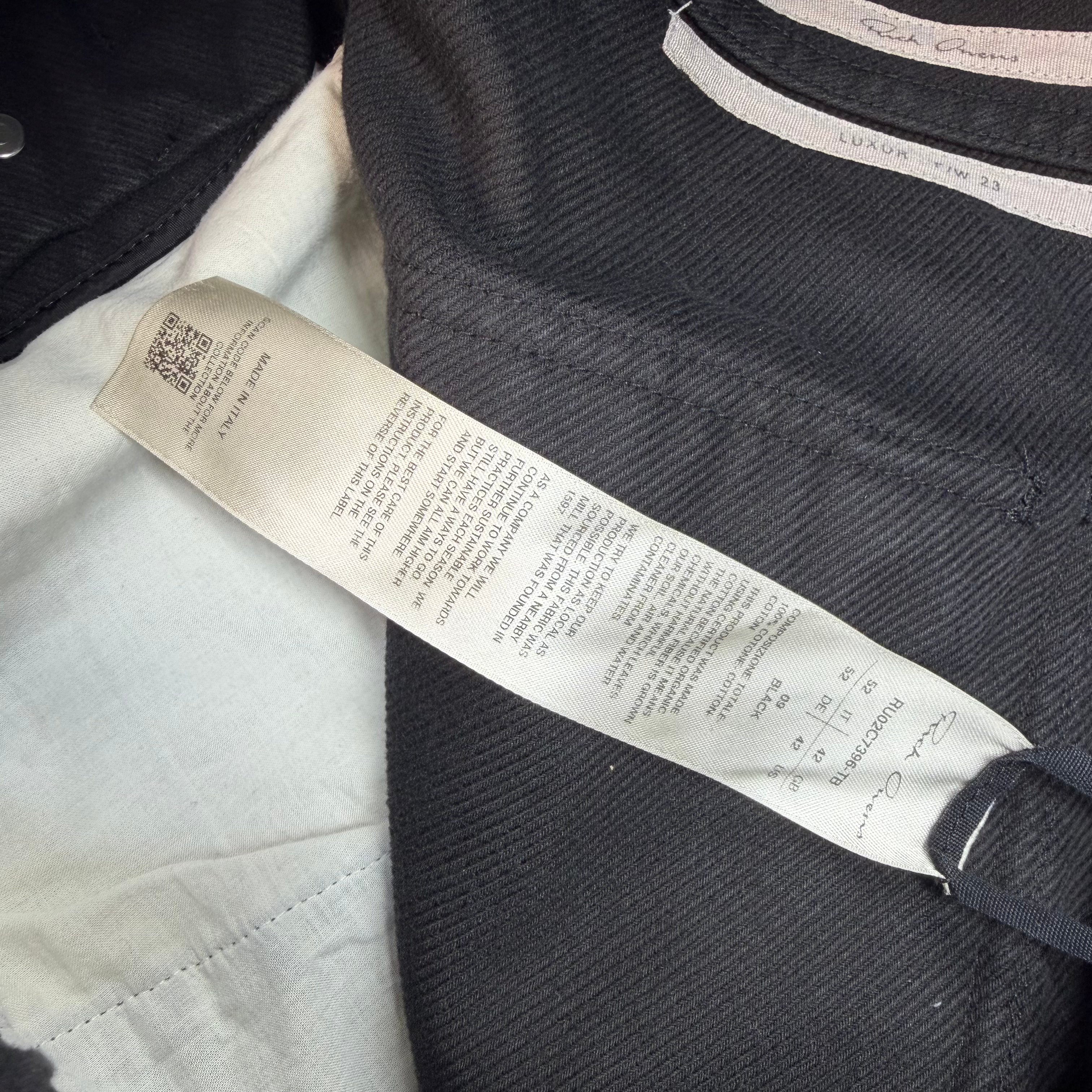 Rick Owens Mastodon Black Cargo Trousers 52 (L)