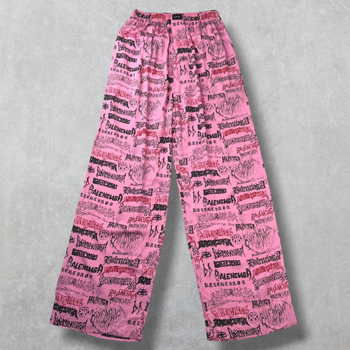 Balenciaga DIY Metal Allover Pink Pyjama Pants 38 (M)