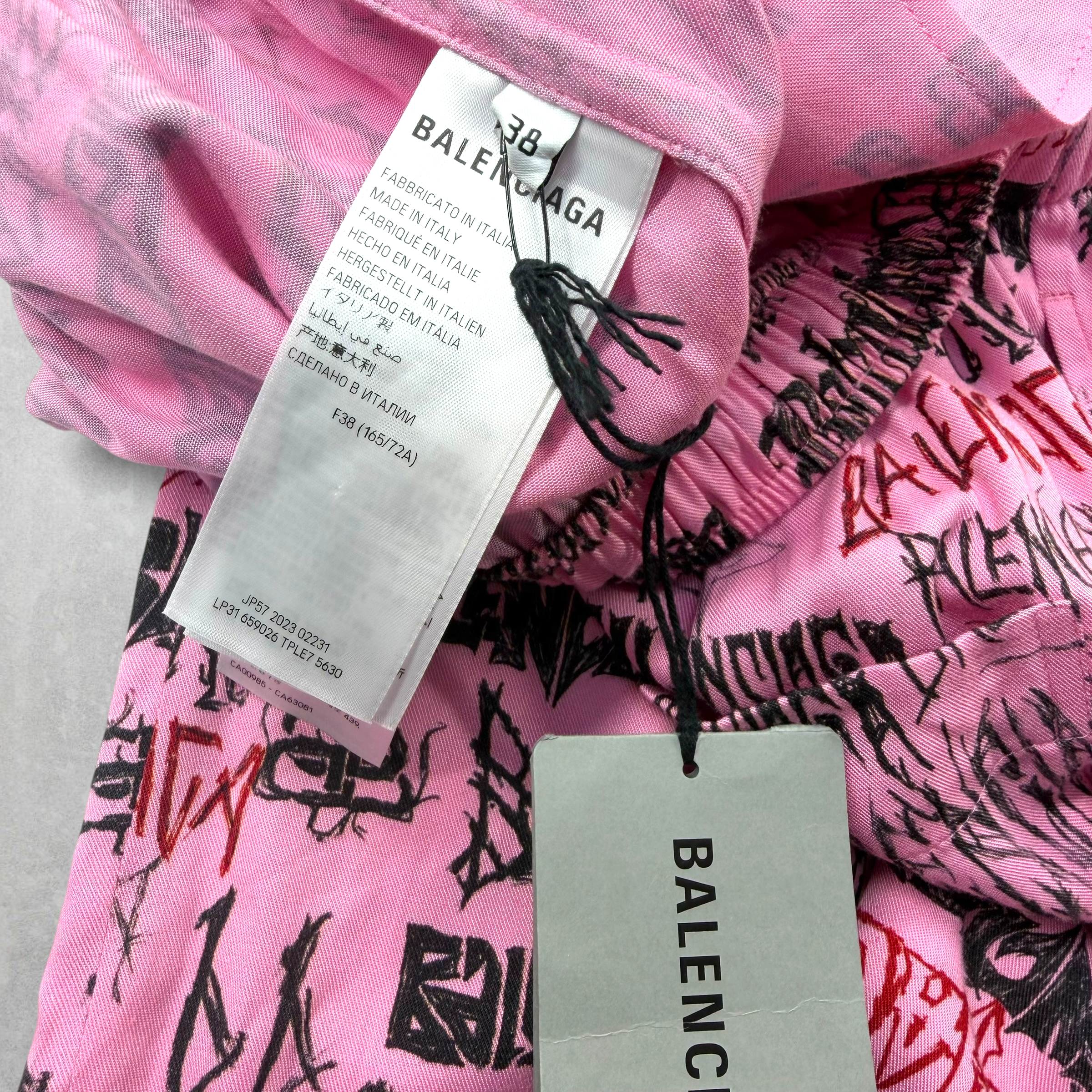 Balenciaga DIY Metal Allover Pink Pyjama Pants 38 (M)