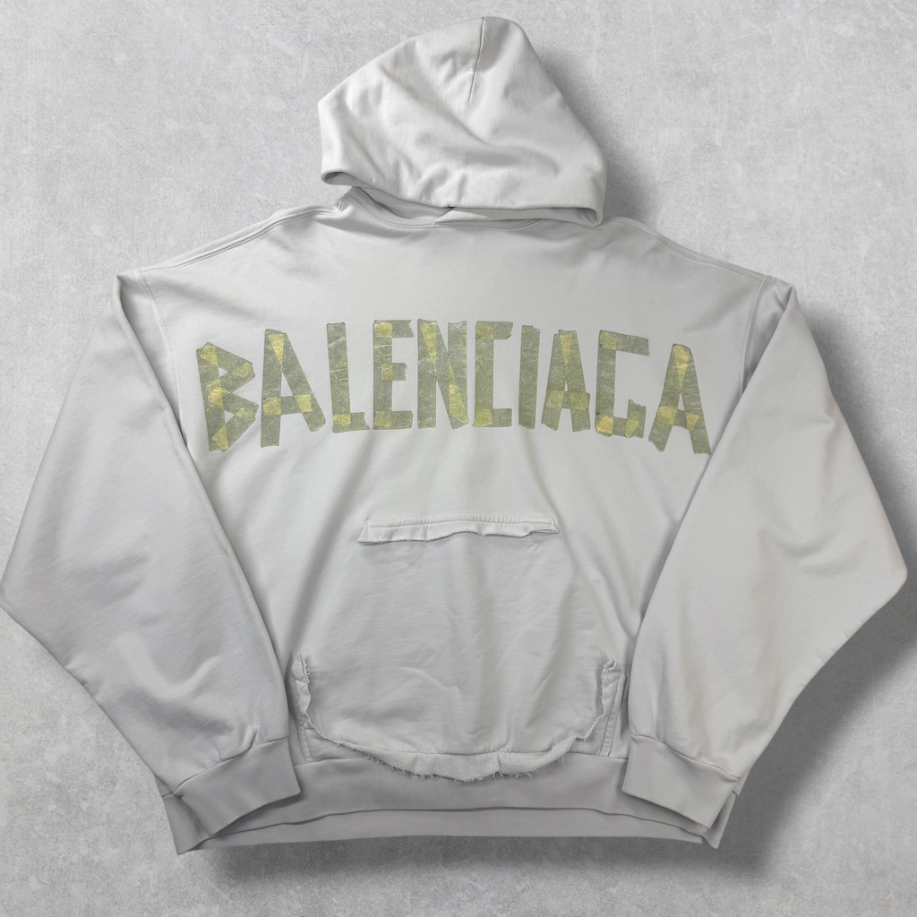 Balenciaga Tape Type Ripped Pocket Oversized Hoodie XS (L)