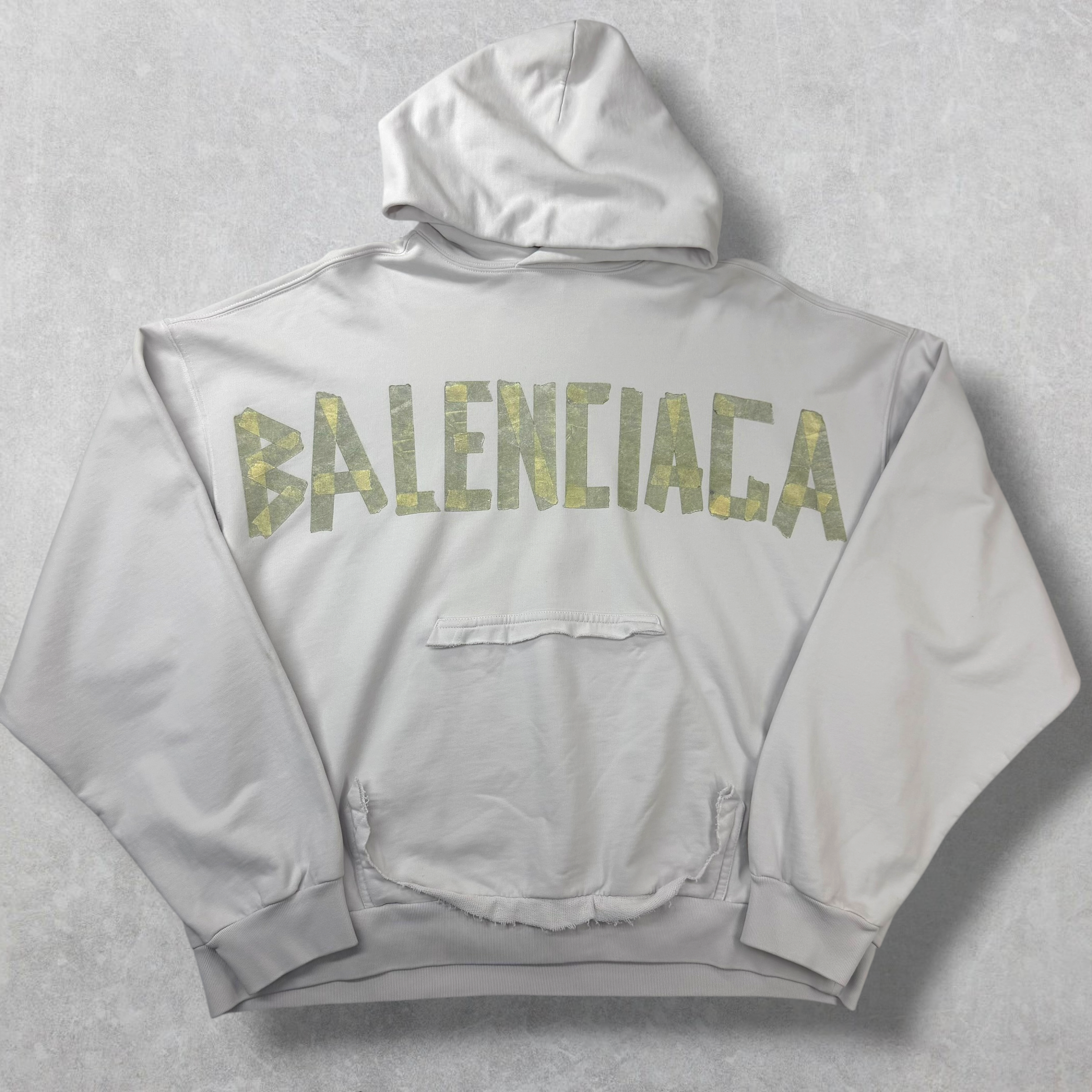 Balenciaga Tape Type Ripped Pocket Oversized Hoodie XS (L)