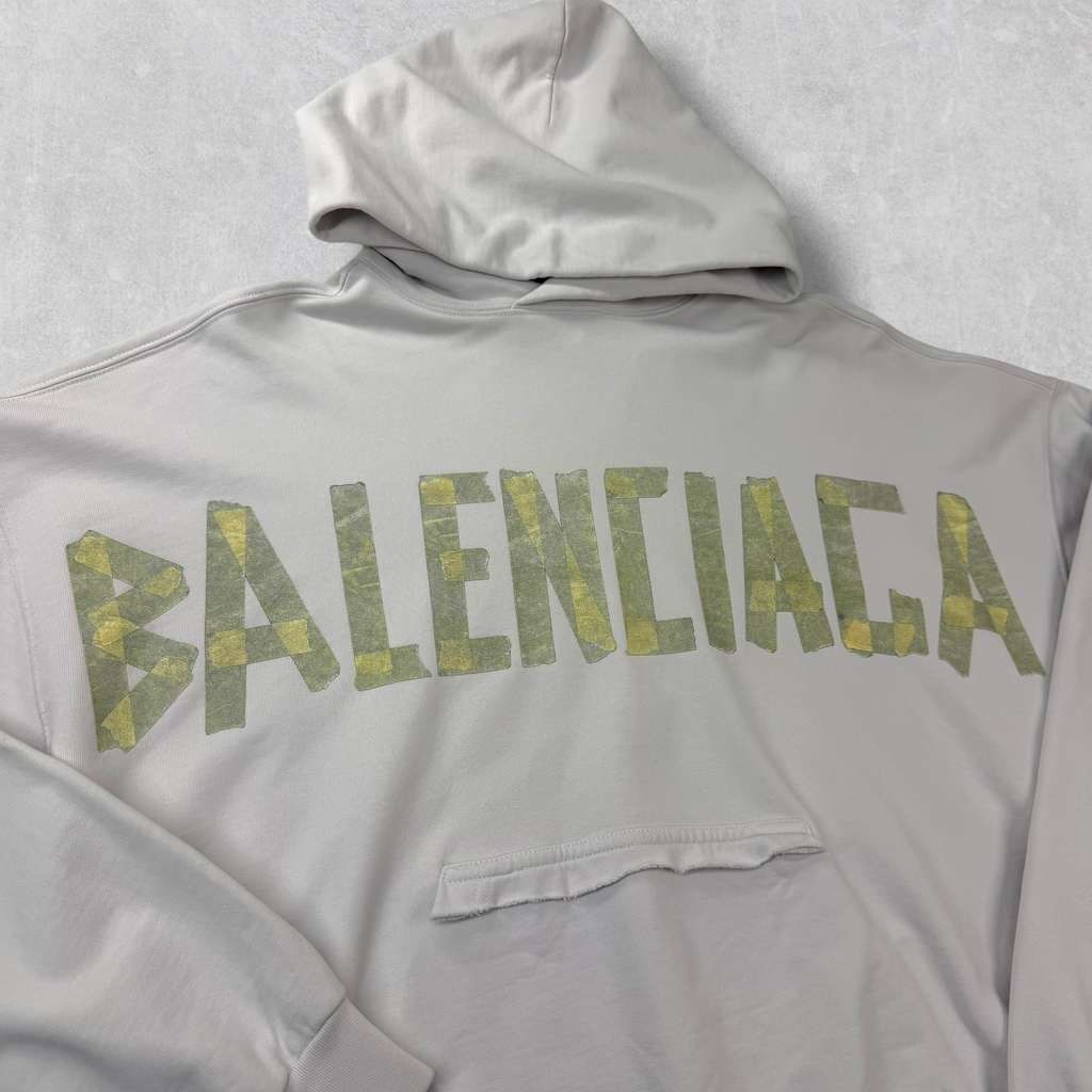 Balenciaga Tape Type Ripped Pocket Oversized Hoodie XS (L)