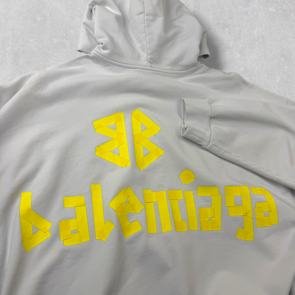 Balenciaga Tape Type Ripped Pocket Oversized Hoodie XS (L)