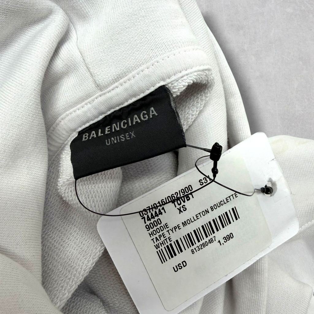Balenciaga Tape Type Ripped Pocket Oversized Hoodie XS (L)