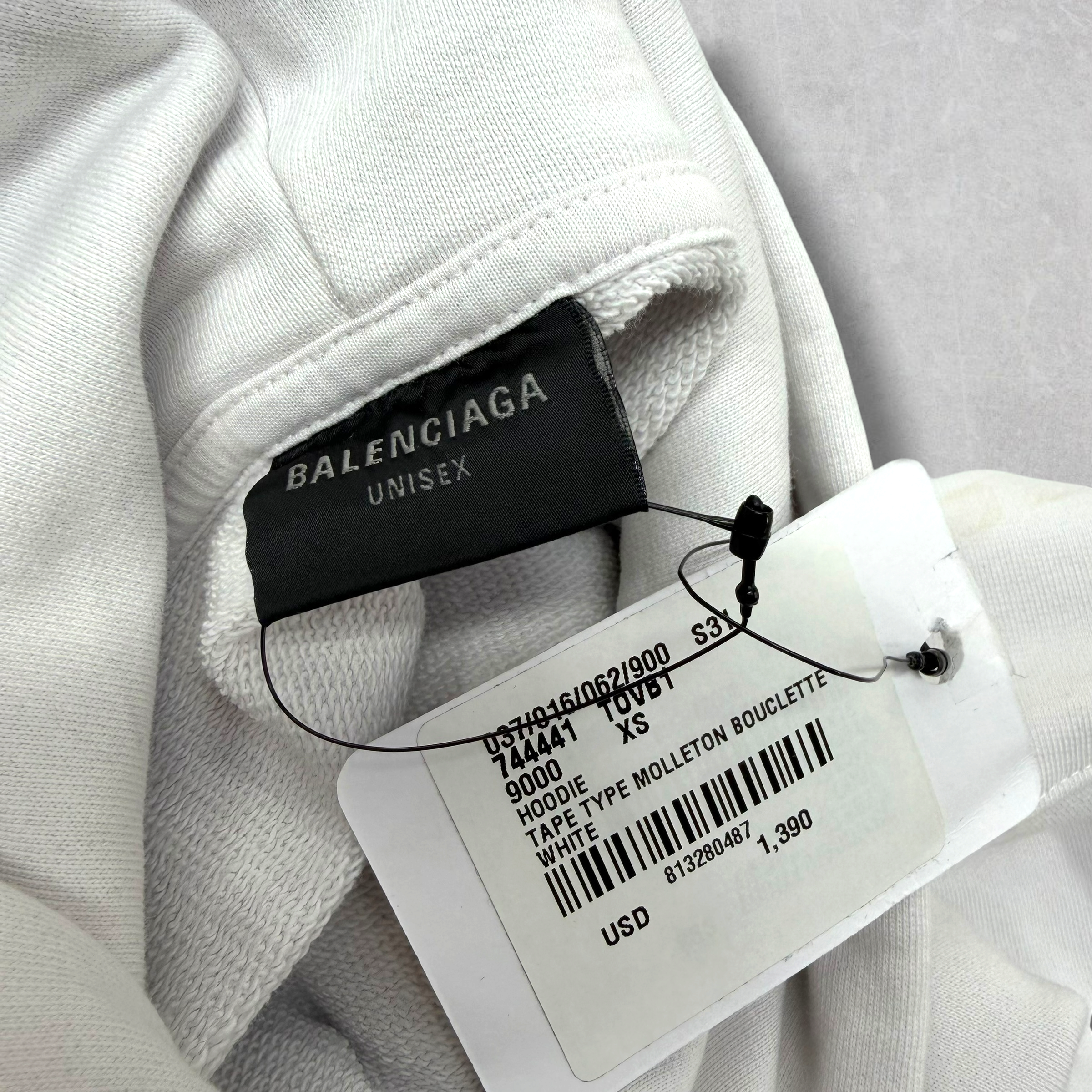 Balenciaga Tape Type Ripped Pocket Oversized Hoodie XS (L)