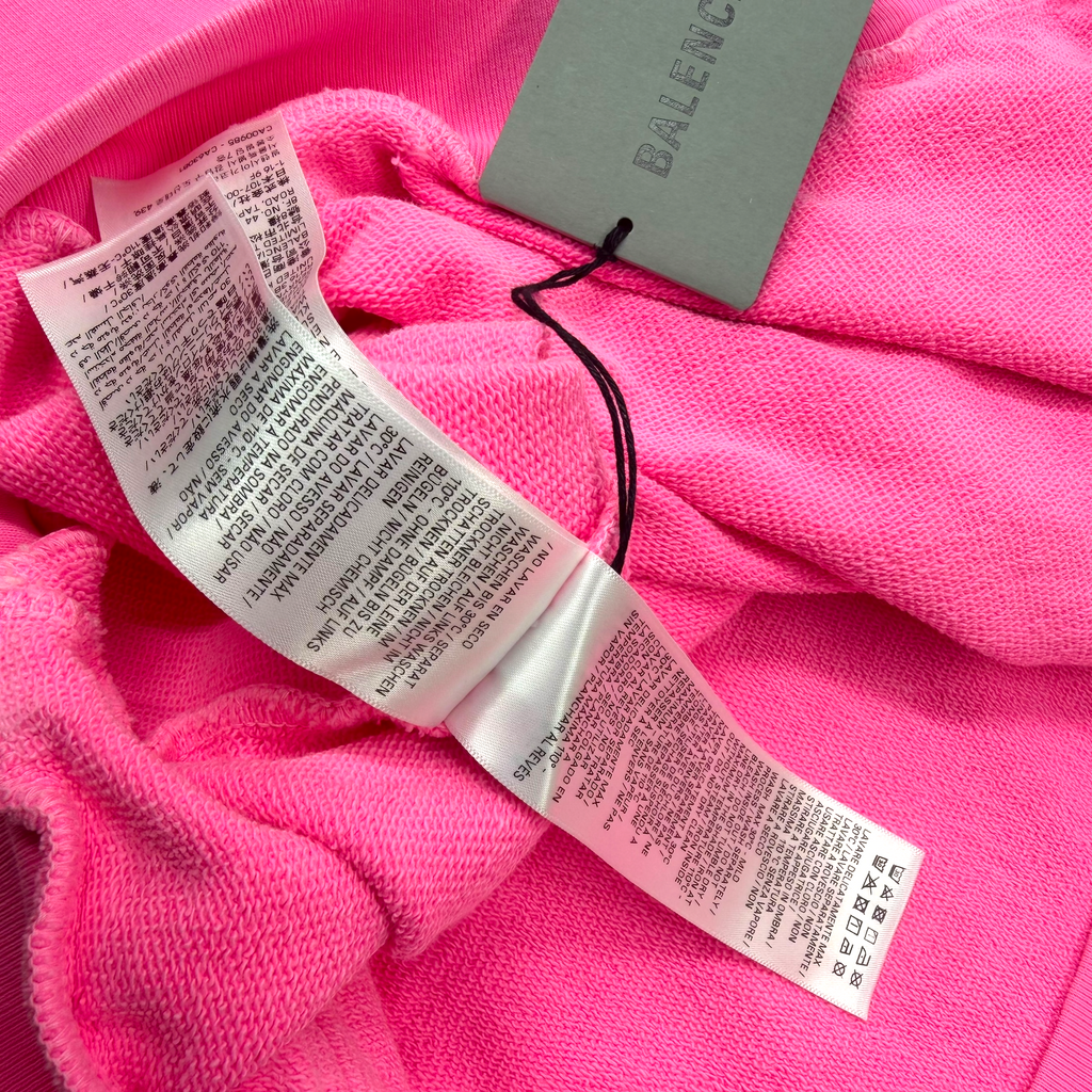 Balenciaga Back Print Bright Pink Medium Fit Hoodie M (L)