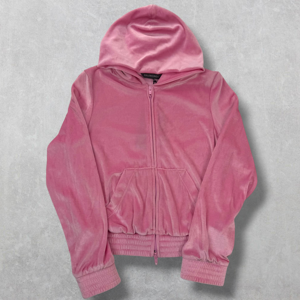 Balenciaga BB Paris Strass Pink Zip-Up Hoodie 38 (XS)