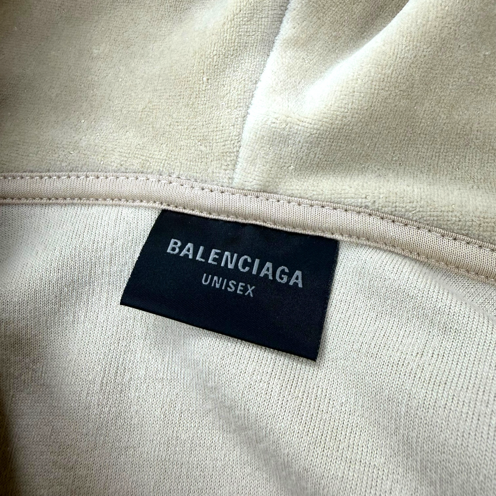Balenciaga Oversized Rhinestone Velour Zip Hoodie 1 (M)