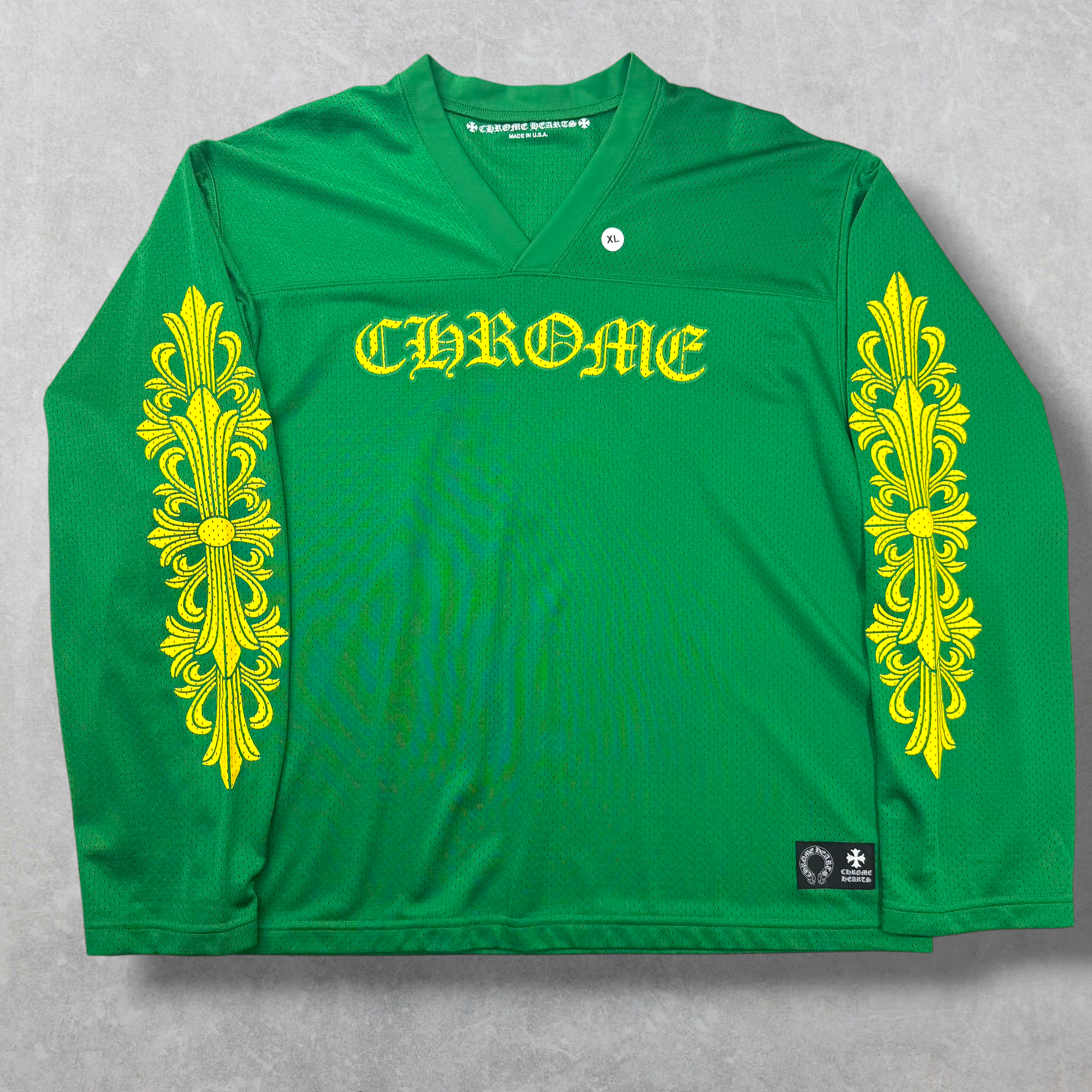 Chrome Hearts Stadium Mesh Green L/S Jersey XL