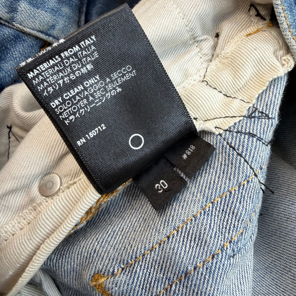 Amiri x Chemist Black Leather Star Jeans 30