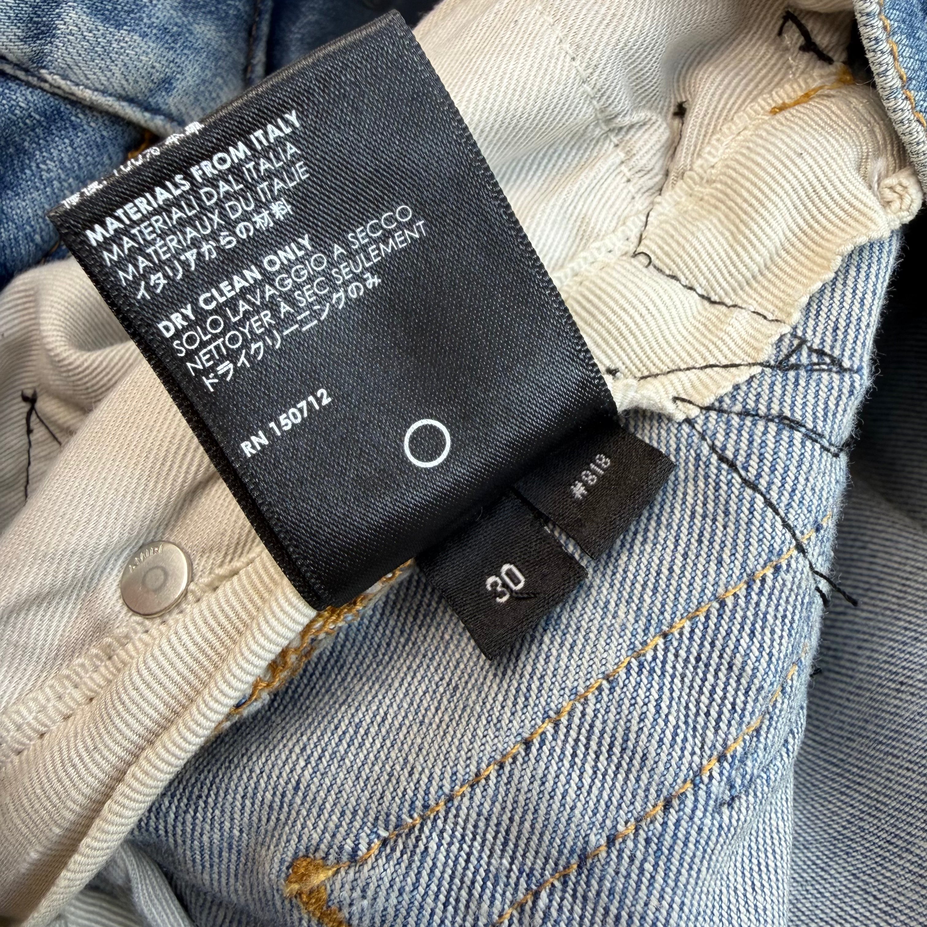 Amiri x Chemist Black Leather Star Jeans 30