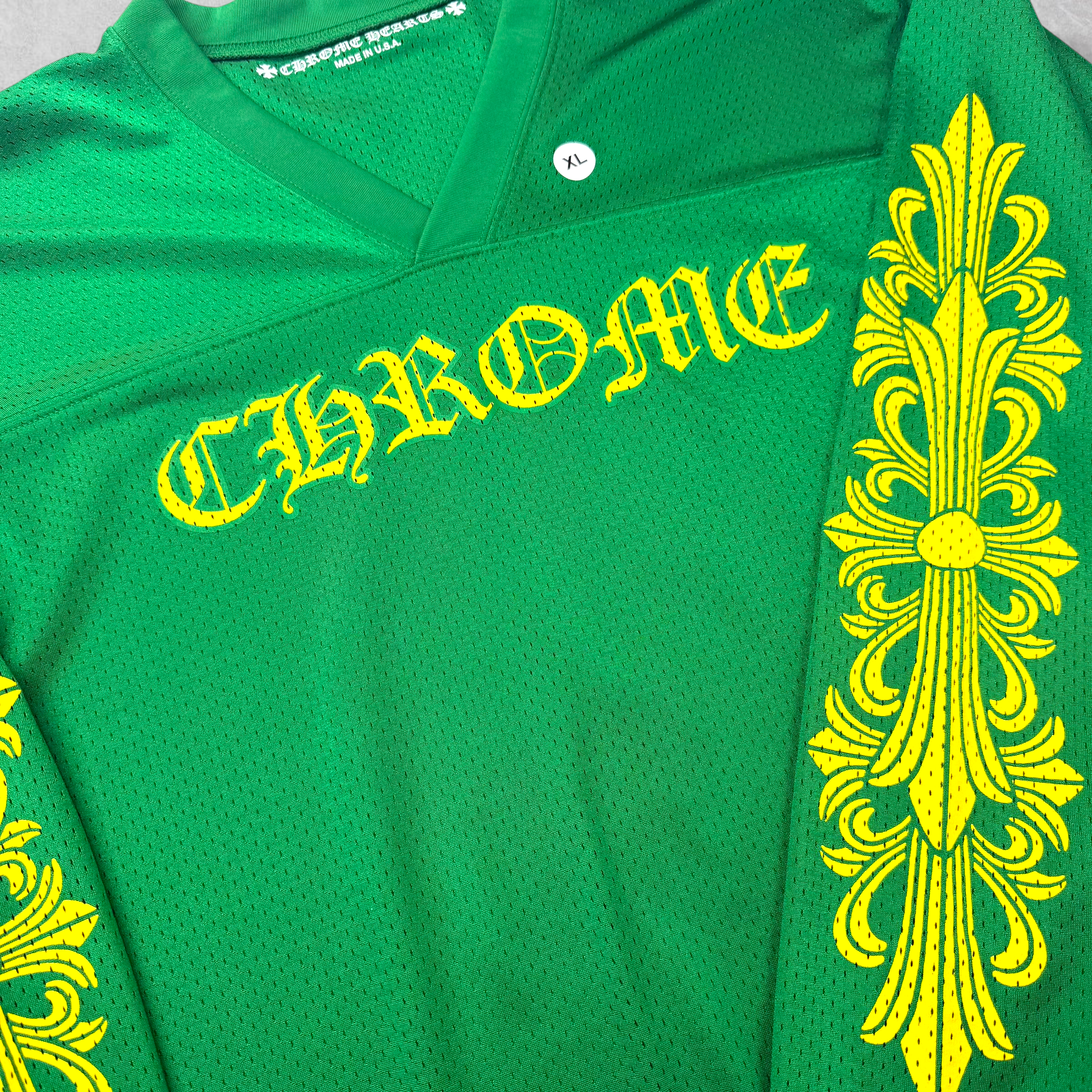 Chrome Hearts Stadium Mesh Green L/S Jersey XL
