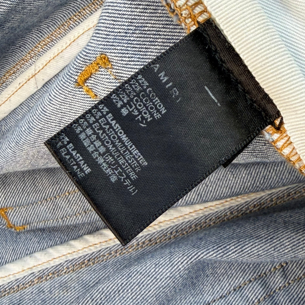 Amiri x Chemist Plaid Leather Star Jeans 36